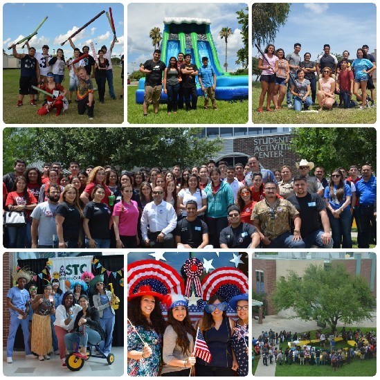 collage of students participating in different events